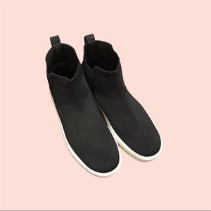 CushionAire Black & White Platform Slip On Sneakers Ruby